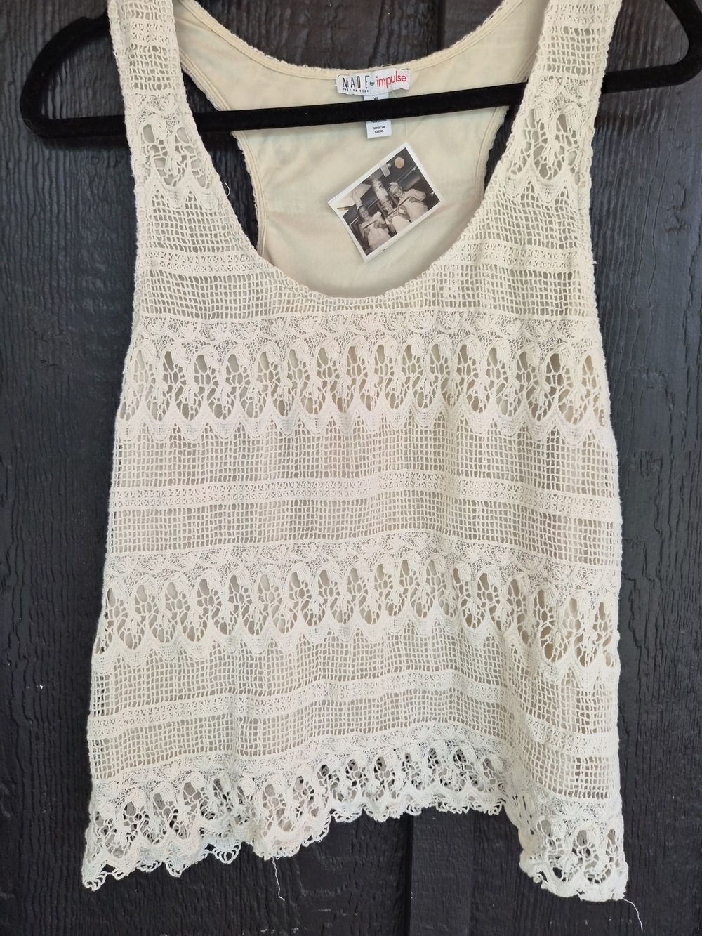 Made For Impulse Cream Crocheted Sleeveless Boho Top